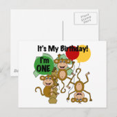 Monkey Shine 1e Verjaardag Tshirts en geschenken Briefkaart (Voorkant / Achterkant)