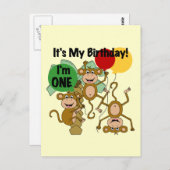 Monkey Shine 1e Verjaardag Tshirts en geschenken Briefkaart (Voorkant / Achterkant)