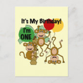 Monkey Shine 1e Verjaardag Tshirts en geschenken Briefkaart (Voorkant)