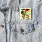Monkey Shine 1e Verjaardag Tshirts en geschenken Vierkante Button 5,1 Cm (In situ)