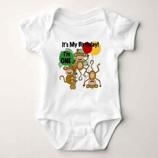 Monkey Shine 1st Birthday T-shirts en cadeautjes (Voorkant)