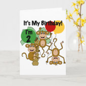 Monkey Shine 2e Verjaardag Tshirts en geschenken Kaart (Gele Bloem)