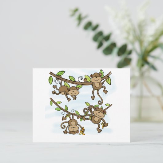 Monkey Shine Briefkaart (Staand voorkant)