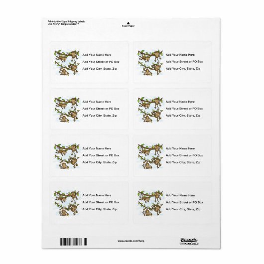 Monkey Shine Etiket (Full Sheet)