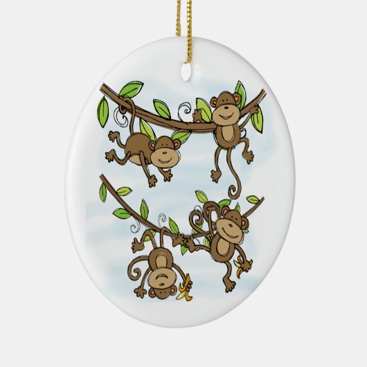 Monkey Shine Keramisch Ornament (Rechts)