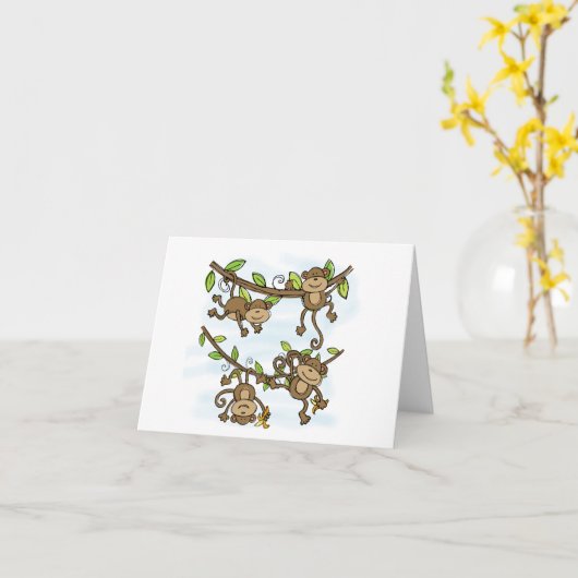 Monkey Shine-notitiekaarten Kaart (Gele Bloem)
