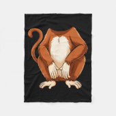 Monkey Shirt Adult Kids Men Women Brown Monkey Cos Fleece Deken (Voorkant)