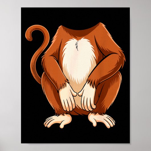 Monkey Shirt Adult Kids Men Women Brown Monkey Cos Poster (Voorkant)