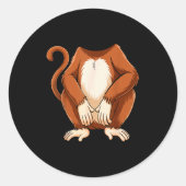 Monkey Shirt Adult Kids Men Women Brown Monkey Cos Ronde Sticker (Voorkant)