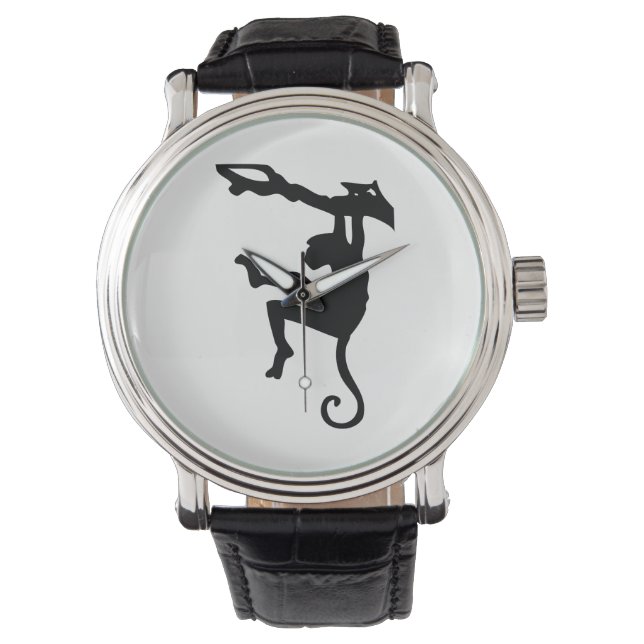 Monkey Silhouette Horloge (Voorkant)