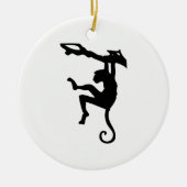 Monkey Silhouette Keramisch Ornament (Voorkant)