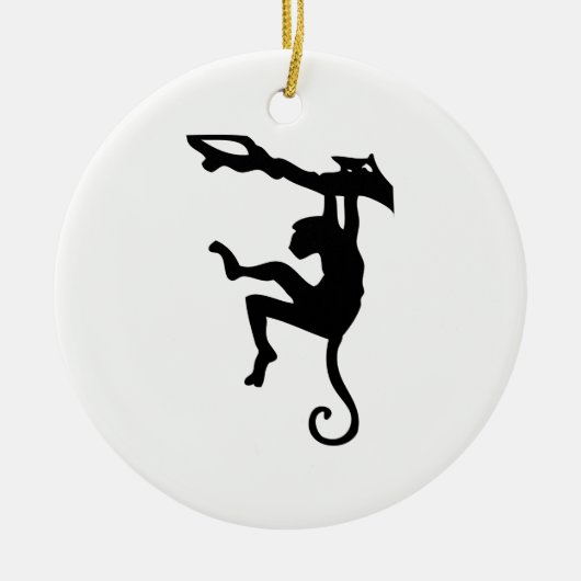 Monkey Silhouette Keramisch Ornament (Voorkant)