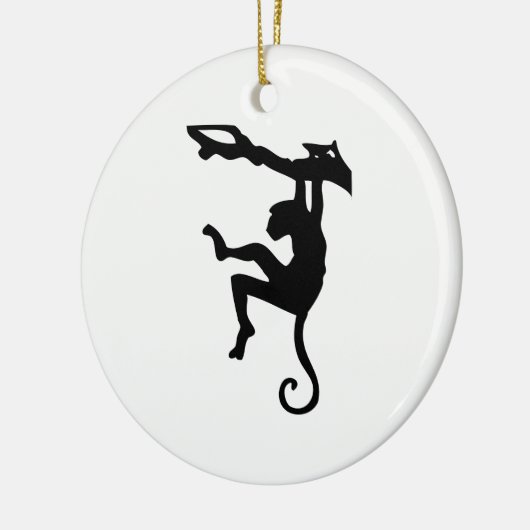Monkey Silhouette Keramisch Ornament (Links)