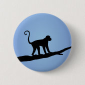 Monkey Silhouette Ronde Button 5,7 Cm (Voorkant)