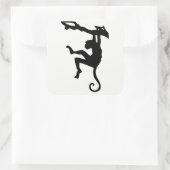 Monkey Silhouette Vierkante Sticker (Tas)