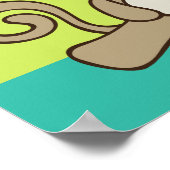 Monkey Sitting Down Cute & Kawaii Poster (Hoek)