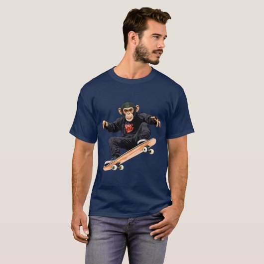 Monkey skateboard T-Shirt (Voorkant volledig)