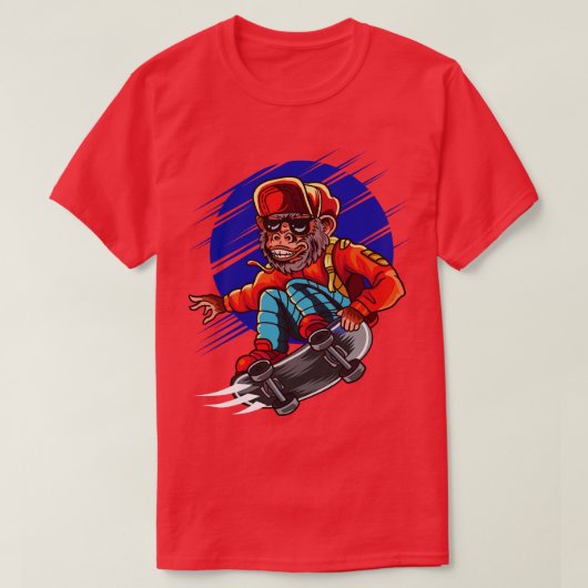 Monkey Skater Skateboard Skateboarden Apen T-shirt (Design voorkant)