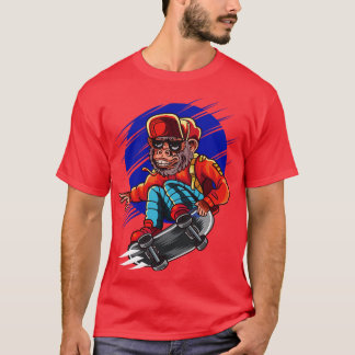 Monkey Skater Skateboard Skateboarden Apen T-shirt