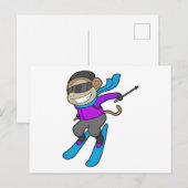 Monkey Skier Ski Briefkaart (Voorkant / Achterkant)