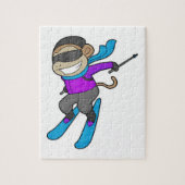 Monkey Skier Ski Legpuzzel (Verticaal)
