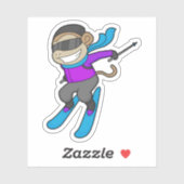 Monkey Skier Ski Sticker (Vel)