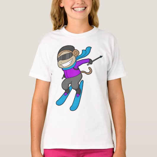 Monkey Skier Ski T-shirt (Voorkant)