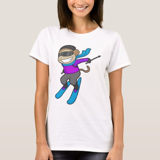 Monkey Skier Ski T-shirt (Voorkant)