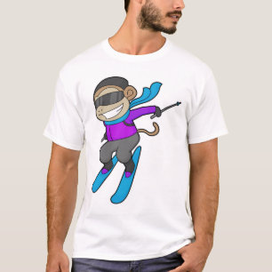 Monkey Skier Ski T-shirt