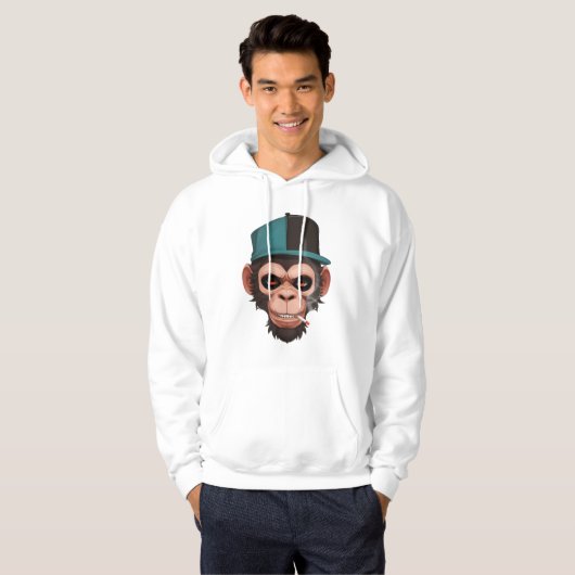 Monkey smokes hoodie (Voorkant volledig)