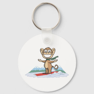 Monkey Snowboarder Sleutelhanger