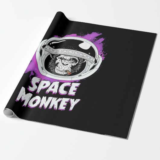 Monkey Space Monkey Cadeaupapier (Uitgerold)