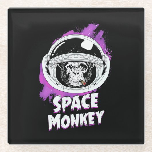Monkey Space Monkey Glazen Onderzetter (Voorkant)