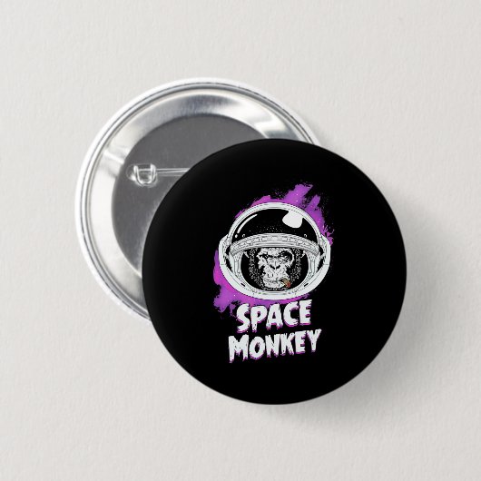 Monkey Space Monkey Ronde Button 5,7 Cm (Voorkant /achterkant)