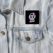 Monkey Space Monkey Vierkante Button 5,1 Cm (In situ)