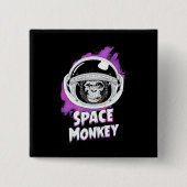 Monkey Space Monkey Vierkante Button 5,1 Cm (Voorkant)
