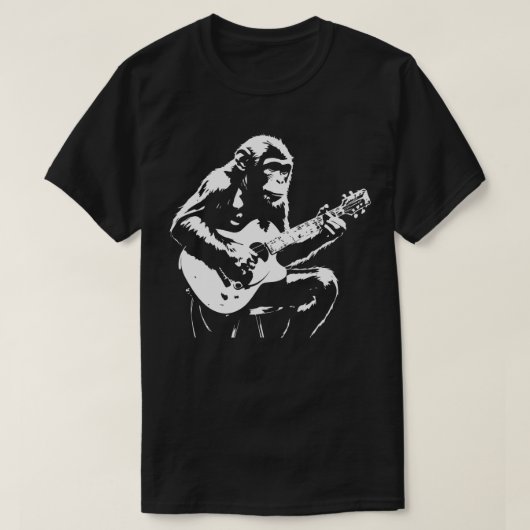 Monkey speelt gitaar 1 t-shirt (Design voorkant)