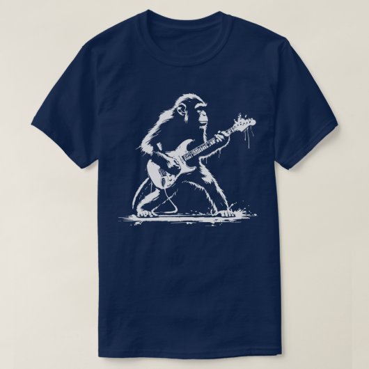 Monkey speelt gitaar t-shirt (Design voorkant)