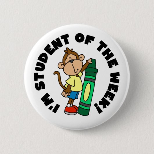 Monkey Student van de week Ronde Button 5,7 Cm (Voorkant)