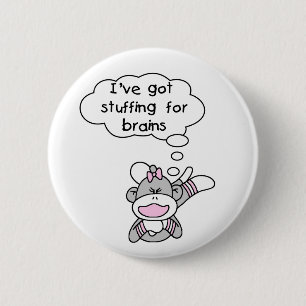 Monkey Stuffing for Brains Ronde Button 5,7 Cm