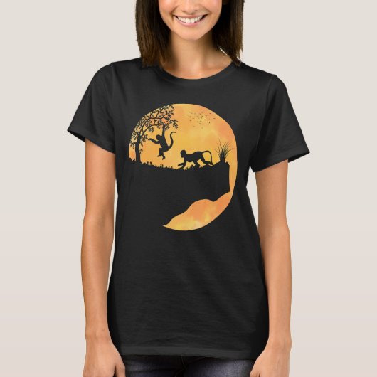 Monkey Sunset for Men Cute Monkey T-shirt (Voorkant)