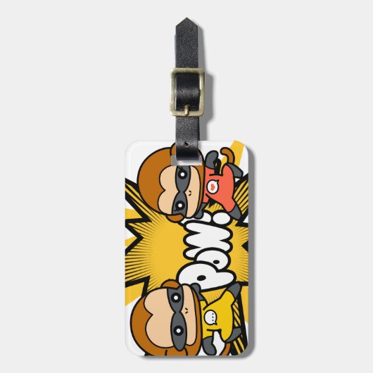 Monkey Superhelden Bagagelabel (Voorkant verticaal)