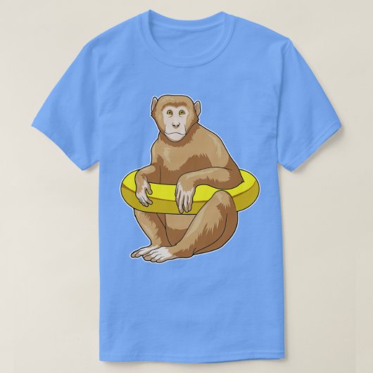 Monkey Swimming Lifebuoy T-shirt (Design voorkant)