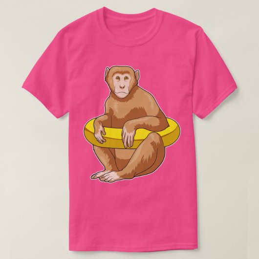 Monkey Swimming Lifebuoy T-shirt (Design voorkant)