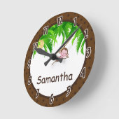Monkey Swing Oerwoud Safari Zoo Personalizeerde kl Ronde Klok (Hoek)