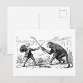 "Monkey Sword Fight" Briefkaart (Voorkant / Achterkant)