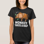 Monkey Takes A Nap  Monkey Pajamas Circus Monkey T-shirt (Voorkant)