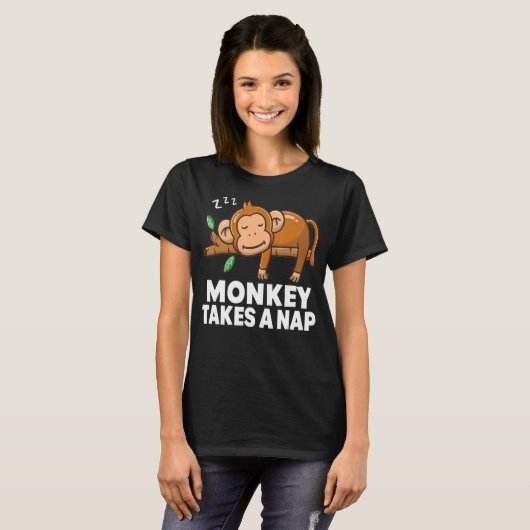 Monkey Takes A Nap  Monkey Pajamas Circus Monkey T-shirt (Voorkant volledig)
