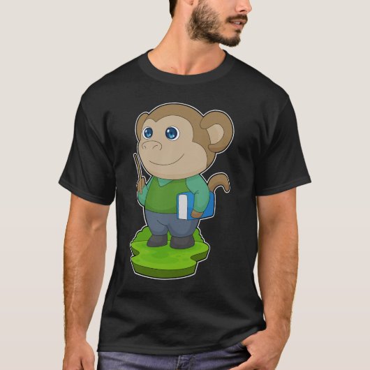 Monkey Teacher Book T-shirt (Voorkant)