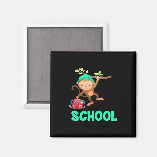 Monkey terug naar school magneet (Voorkant / Achterkant)